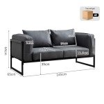 OF CASA Grey 2-Seater Faux Leather Sofa