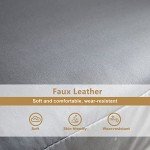 OF CASA Grey 2-Seater Faux Leather Sofa