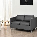 Stylish PU Leather Accent Sofa Chair, Grey