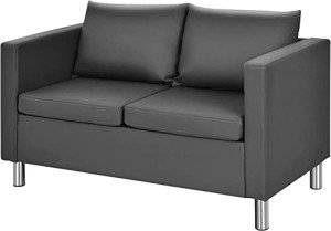 Modern Upholstered Loveseat with Metal Support