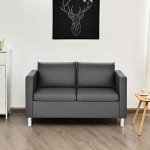 Modern Upholstered Loveseat with Metal Support