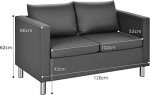 Modern Upholstered Loveseat with Metal Support