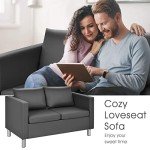 Stylish PU Leather Accent Sofa Chair, Grey