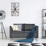 Stylish PU Leather Accent Sofa Chair, Grey