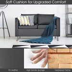 Modern Upholstered Loveseat with Metal Support