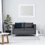 Modern Upholstered Loveseat with Metal Support