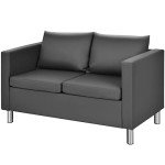 Stylish PU Leather Accent Sofa Chair, Grey