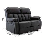 Luxurious High Back Leather Recliner Sofa Set