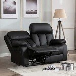 Luxurious High Back Leather Recliner Sofa Set