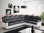 Texas Black & White Big Corner Sofa Suite
