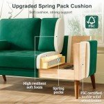 Vesgantti Green Velvet 3-Seater Mid Century Sofa