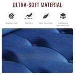 Zanofira Blue Velvet 3-Seater Click Clack Sofa
