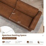 Stylish Brown 3-Seater PU Leather Sofa Couch