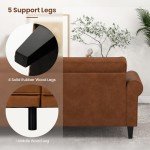 Stylish Brown 3-Seater PU Leather Sofa Couch
