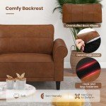 Stylish Brown 3-Seater PU Leather Sofa Couch