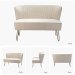 Velvet 2-Seater Sofa with Gold Legs – Tan