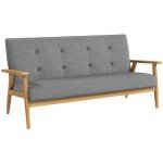 Modern 3-Seater Tufted Dark Grey Sofa