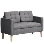 Modern 2-Seater Sofa with Hidden Storage – Grey
