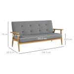 Modern 3-Seater Tufted Dark Grey Sofa
