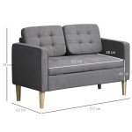 Modern 2-Seater Sofa with Hidden Storage – Grey