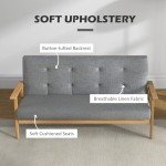 Modern 3-Seater Tufted Dark Grey Sofa