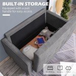Modern 2-Seater Sofa with Hidden Storage – Grey