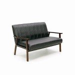 Modern 2-Seater Grey Linen Tufted Sofa Couch