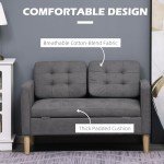 Modern 2-Seater Sofa with Hidden Storage – Grey