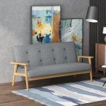 Modern 3-Seater Tufted Dark Grey Sofa