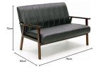 Modern 2-Seater Grey Linen Tufted Sofa Couch