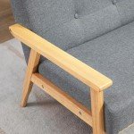 Modern 3-Seater Tufted Dark Grey Sofa