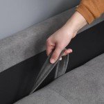 Modern 2-Seater Sofa with Hidden Storage – Grey