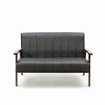 Modern 2-Seater Grey Linen Tufted Sofa Couch