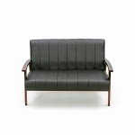 Modern 2-Seater Grey Linen Tufted Sofa Couch