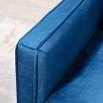 Blue Velvet 3-Seater Sofa Bed with Split Recline