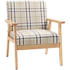 Beige Modern One-Seater Sofa with Armrests