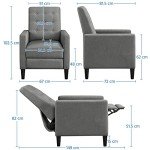 Yaheetech Grey Modern Adjustable Recliner Armchair