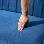 Blue Velvet 3-Seater Sofa Bed with Split Recline