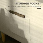 Beige Modern Two-Seater Sofa with Pockets