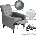 Yaheetech Grey Modern Adjustable Recliner Armchair