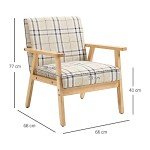 Beige Modern One-Seater Sofa with Armrests