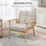 Beige Modern One-Seater Sofa with Armrests