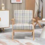 Beige Modern One-Seater Sofa with Armrests