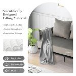 Gray Velvet 2-Seater Loveseat Sofa with Pillows