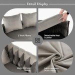 Gray Velvet 2-Seater Loveseat Sofa with Pillows