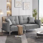 Grey 3-Seater Click Clack Sofa Bed
