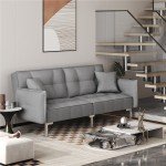 Grey 3-Seater Click Clack Sofa Bed