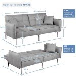 Grey 3-Seater Click Clack Sofa Bed