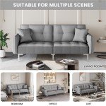 Grey 3-Seater Click Clack Sofa Bed