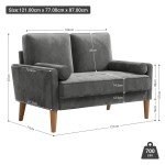 Velvet 2-Seater Sofa with Pillows - Modern Couch